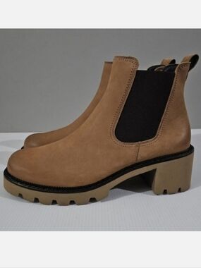 Paul Green Shasta Chelsea Ankle Boot UK Size 7 Sahara Tan Nubuck Pull On NEW